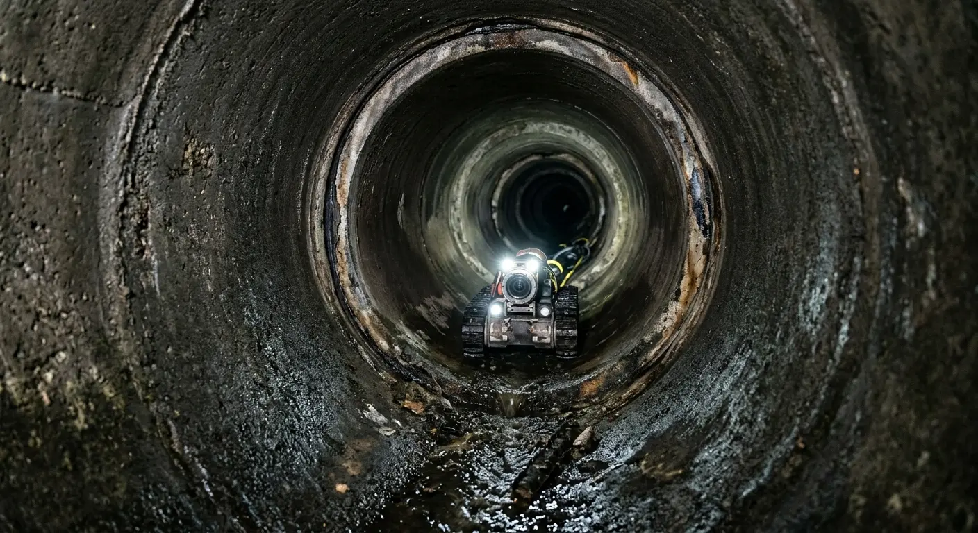 Robotic sewer camera inspecting pipe interior for Sewer Line Repair in Windsor Heights